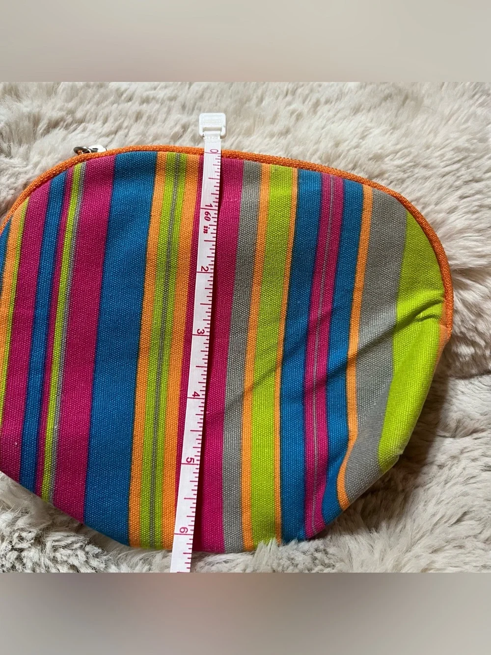Murad Multicolor Striped Cosmetic Bag - Pink, Blue, Yellow, Green, Orange 02-26